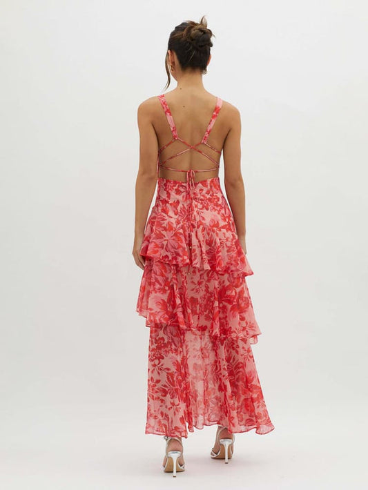 Veda Ruffle Summer Midi Dress