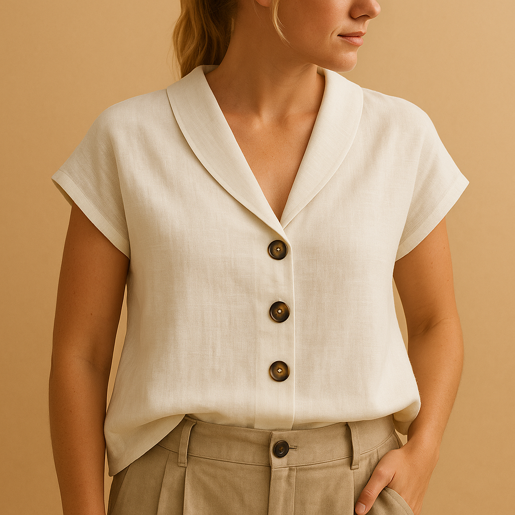Airy round neck blouse for women | Liana
