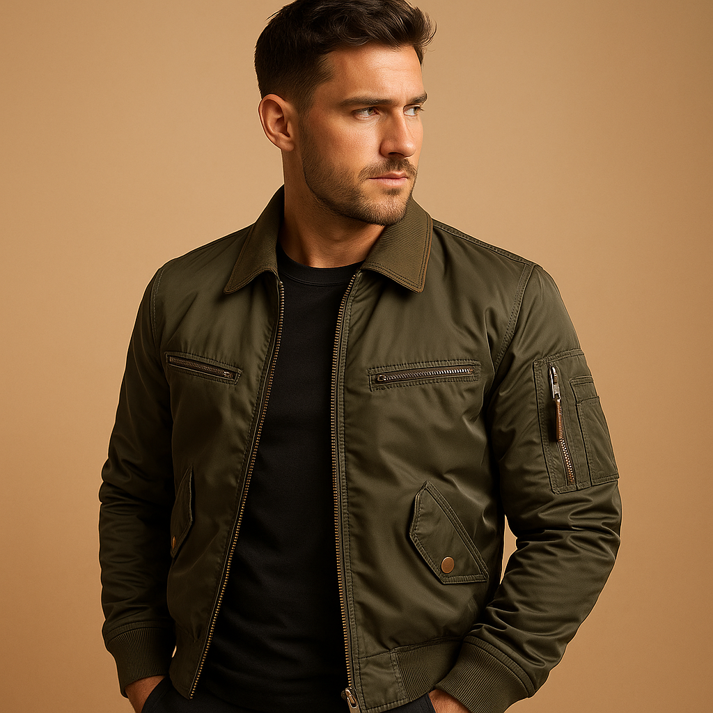 Bomber jacket with water-repellent fabric for men | Lucas