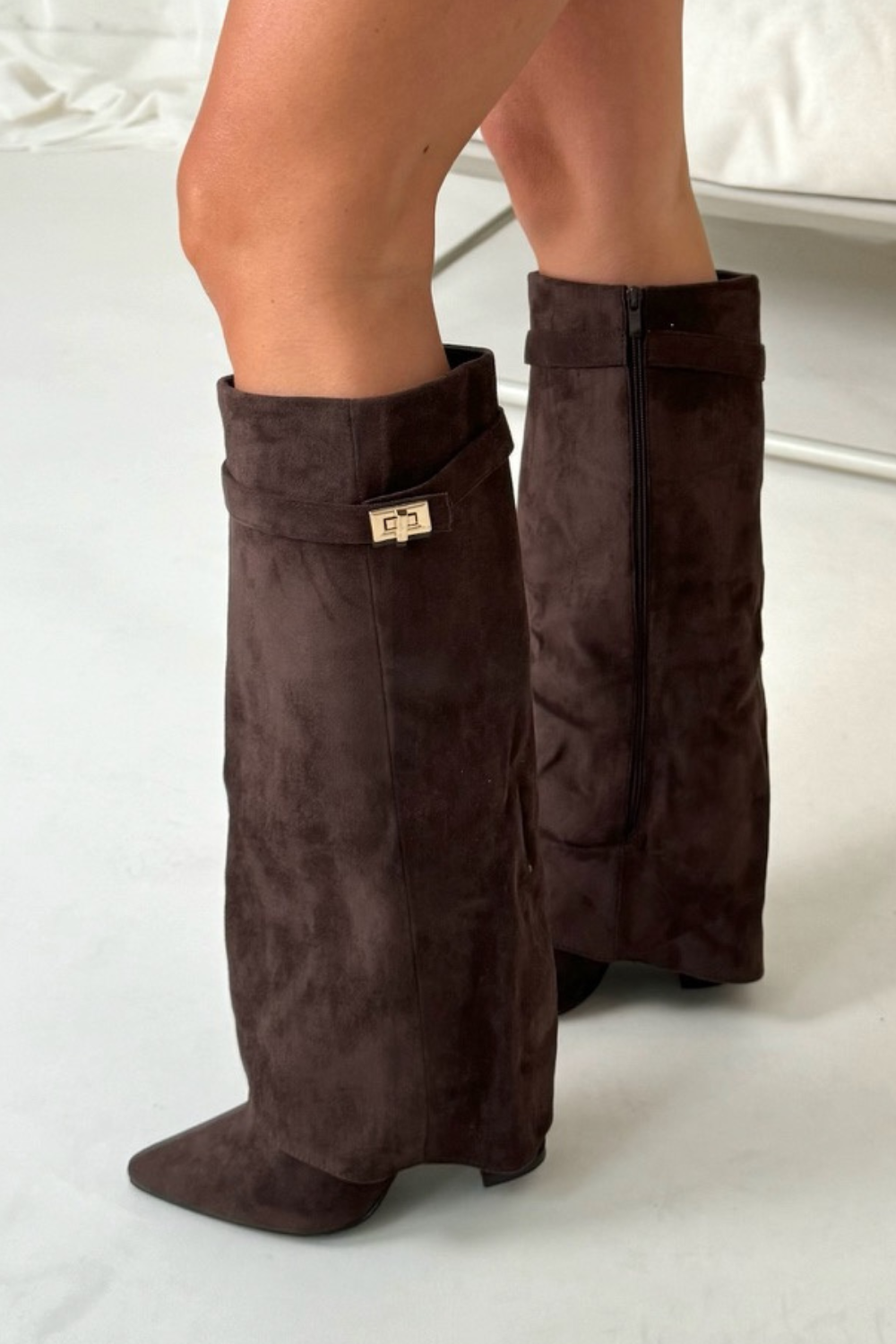 Cathy | Boots for Women – Knee-High Flap Detail Boots