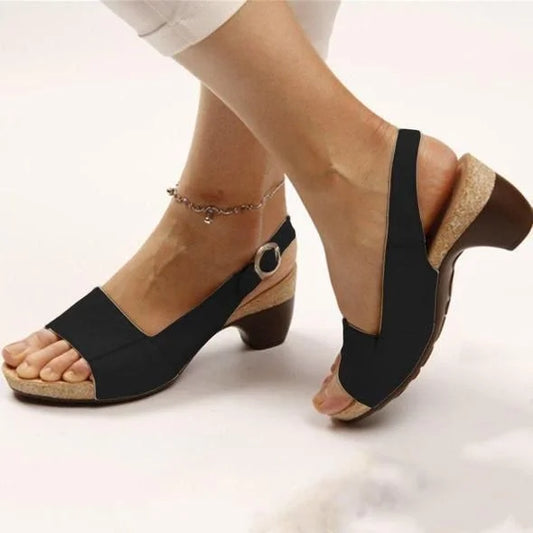 Fallon | Block Heel Slingback Sandals with Adjustable Strap