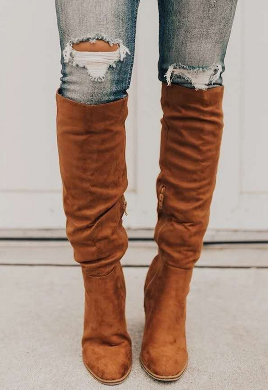 Marivale | Women's Boots – Knee-High Block Heel Boots