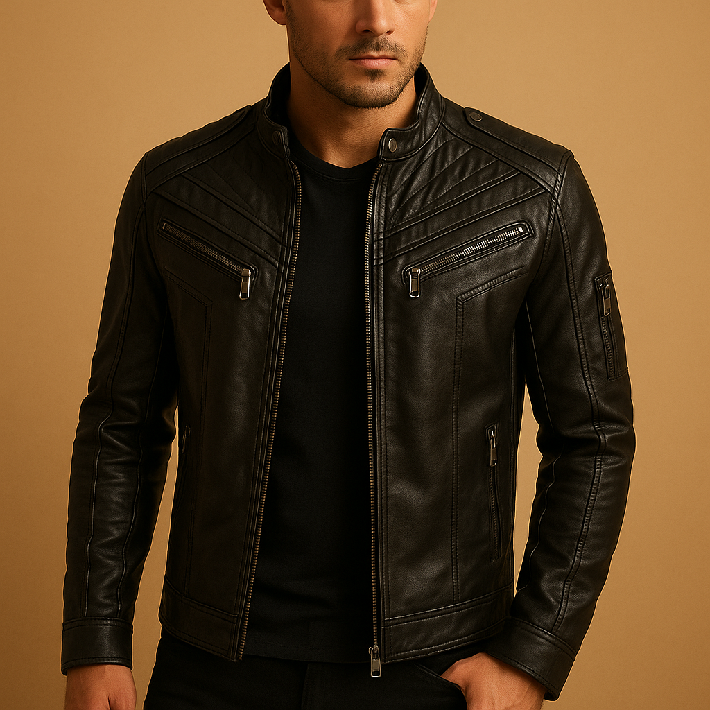 Quilted men’s jacket with stand-up collar | Damian