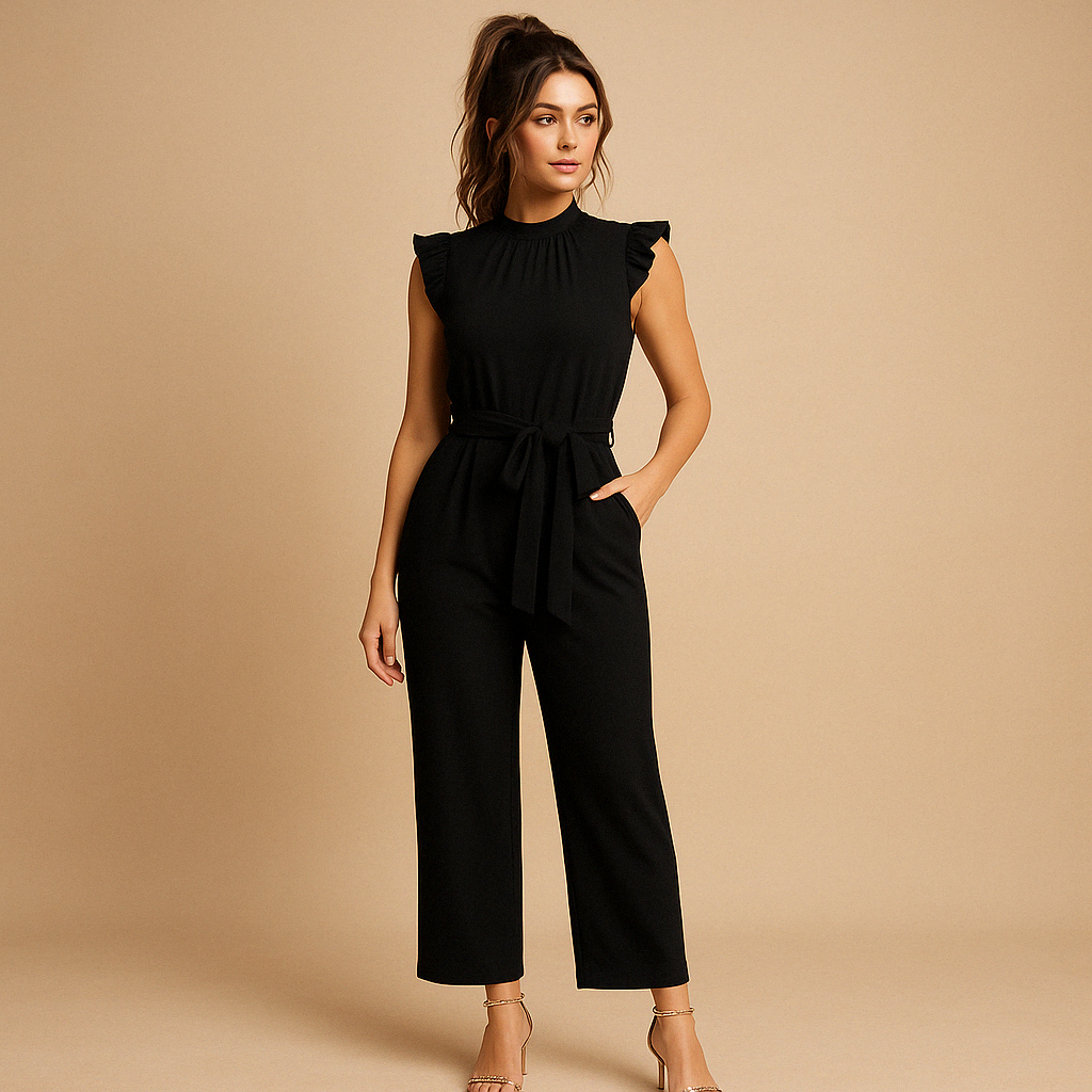 Tailored jumpsuit with belt for women | Naomi