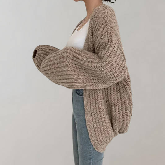 Women's Cardigan – Chunky Knit Open Front Layer