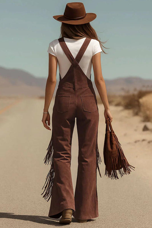 Women's Jumpsuit – Boho Western Fringe Wide-Leg Style