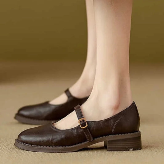 Women's Mary Jane Shoes – Classic Buckle Strap Flats