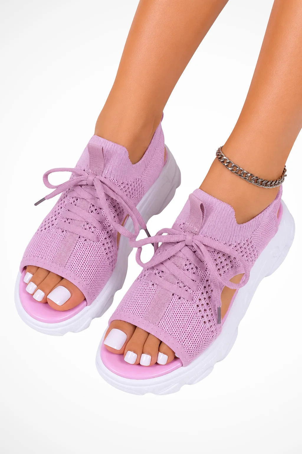 Women's Sandals – Chunky Lace-Up Sneaker Sandals
