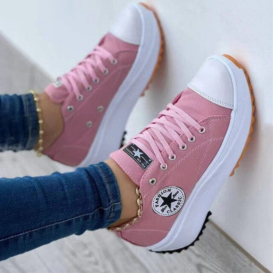 Women's Sneakers – Platform Lace-Up Casual Shoes