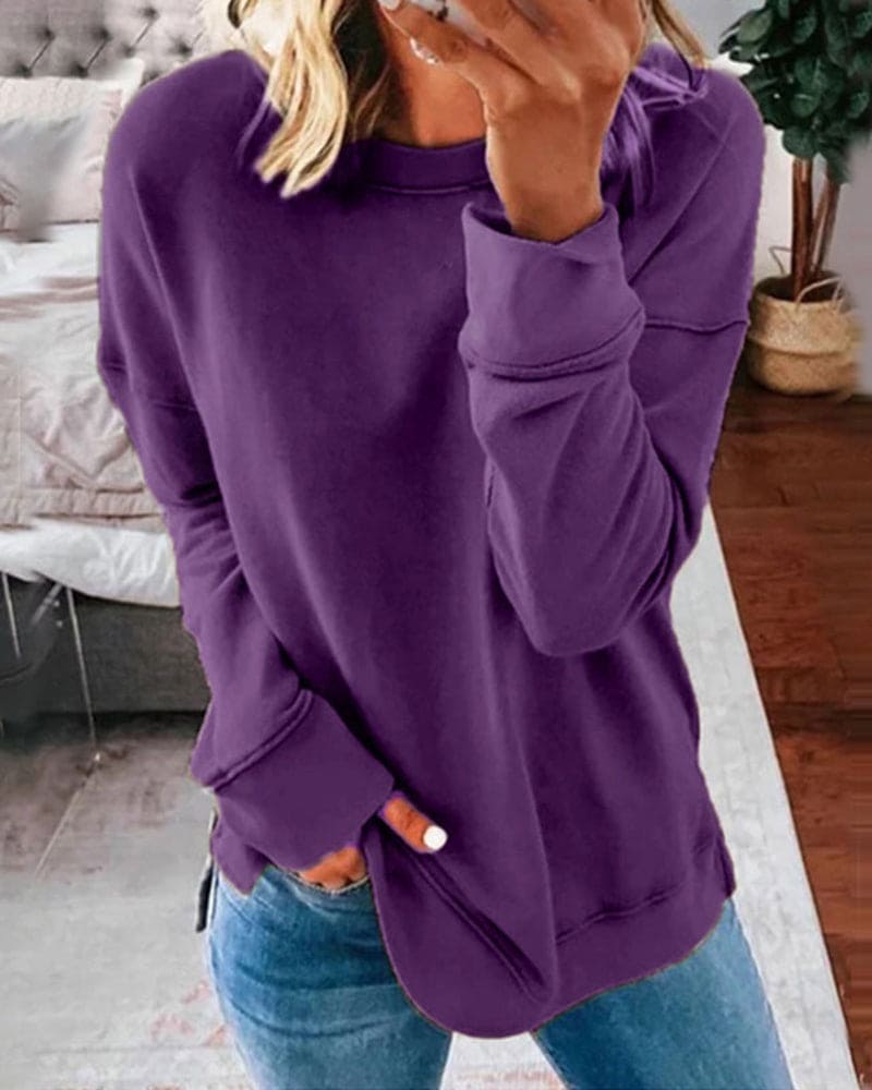 Women's Sweaters – Relaxed Crewneck Everyday Pullover