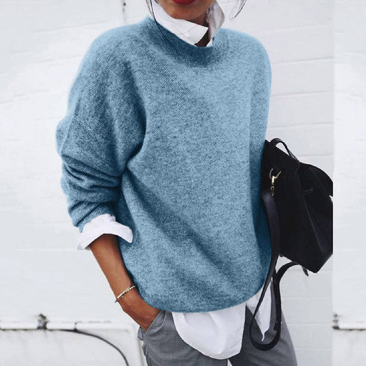 Women's Sweaters – Relaxed Crewneck Knit Pullover