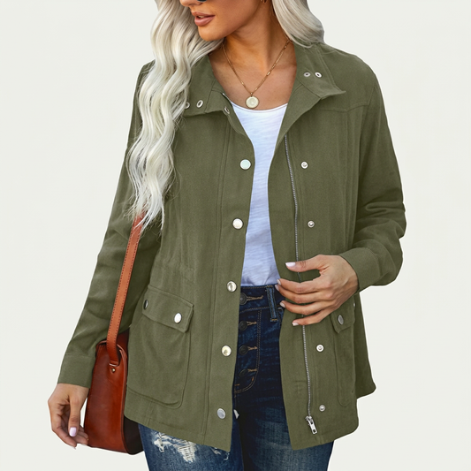 Women's Utility Jacket – Cotton Zip & Snap-Front Layer