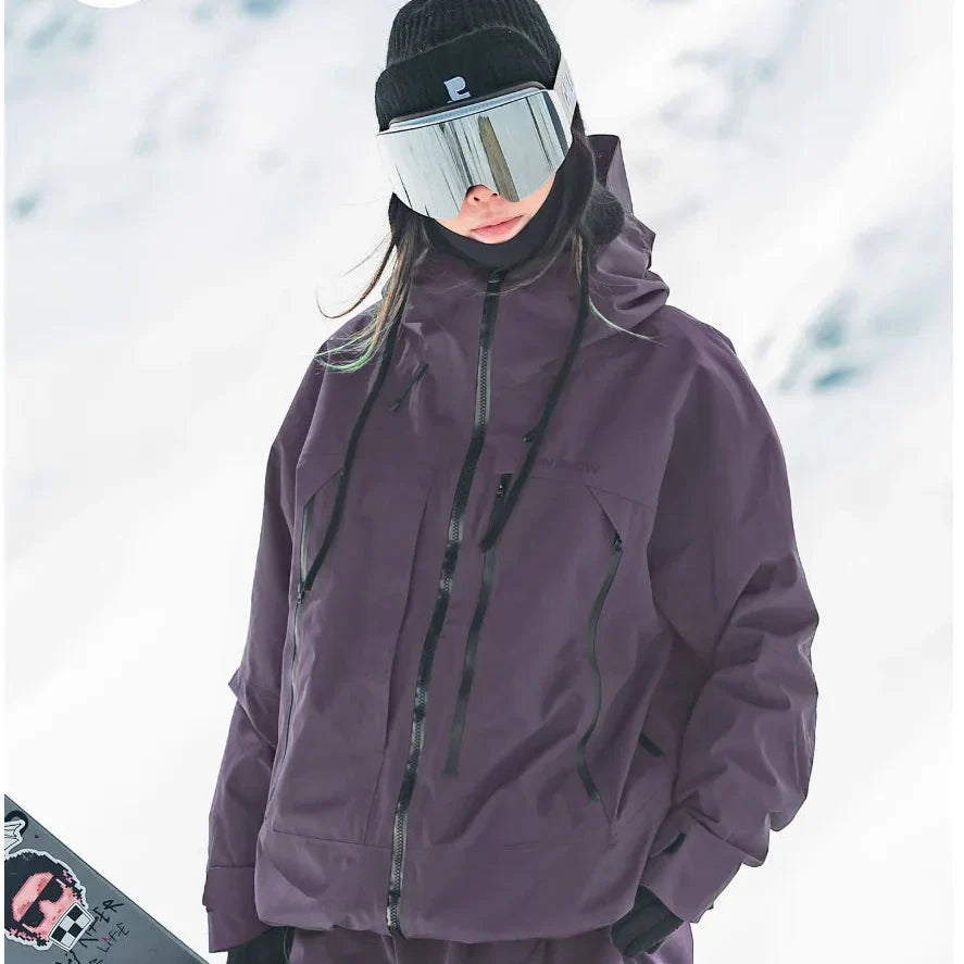 Women's Waterproof Ski Jacket – Hooded Zip-Front Design