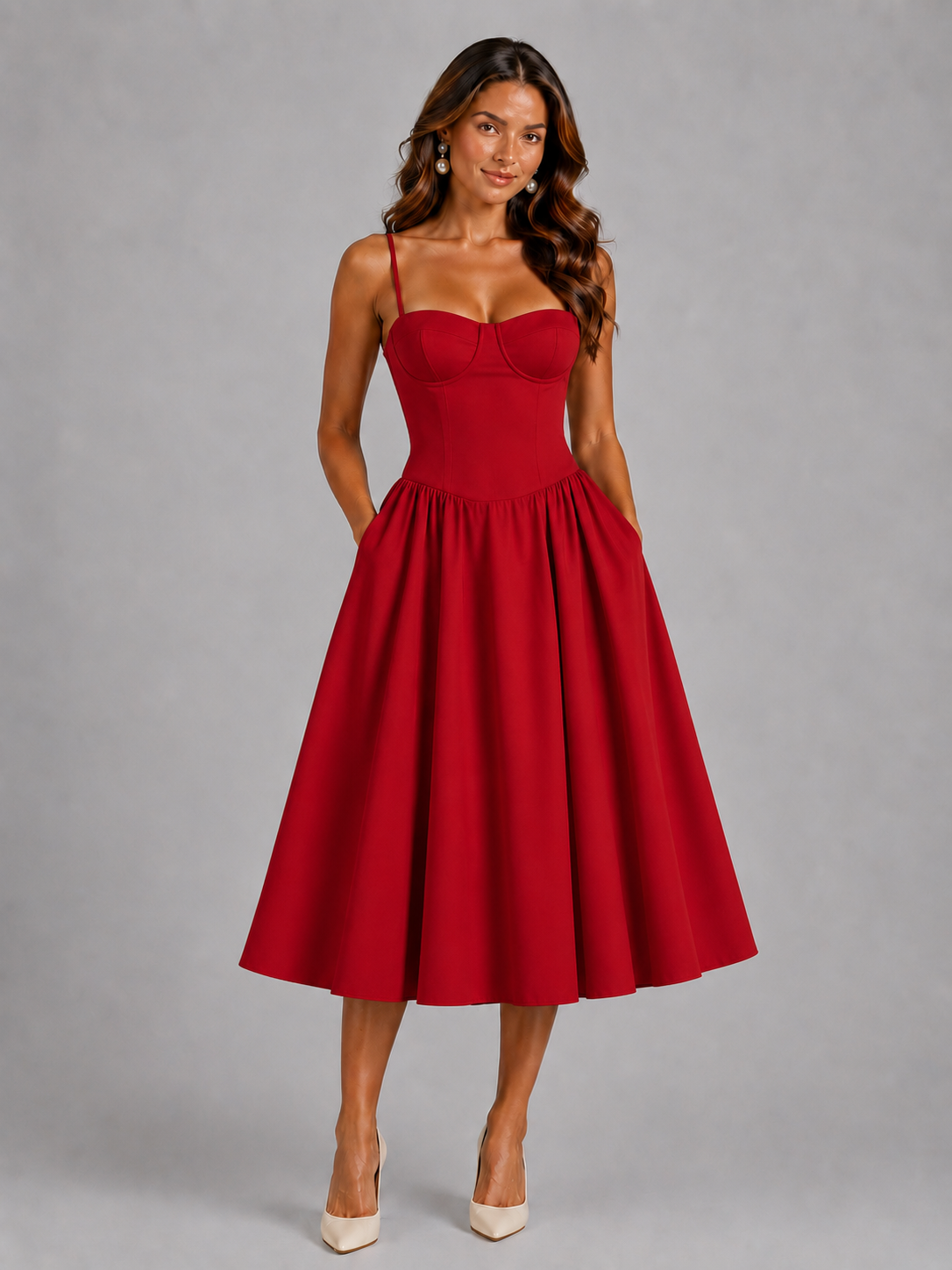 Women's Wedding Guest Dress – Corset Midi Dress