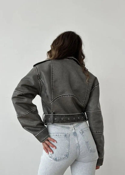 Women's Washed faux leather Jacket