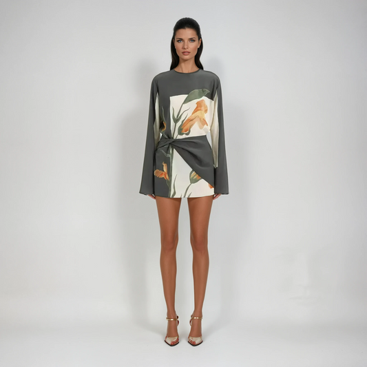 Constance Floral Twist Cocktail Mini Dress