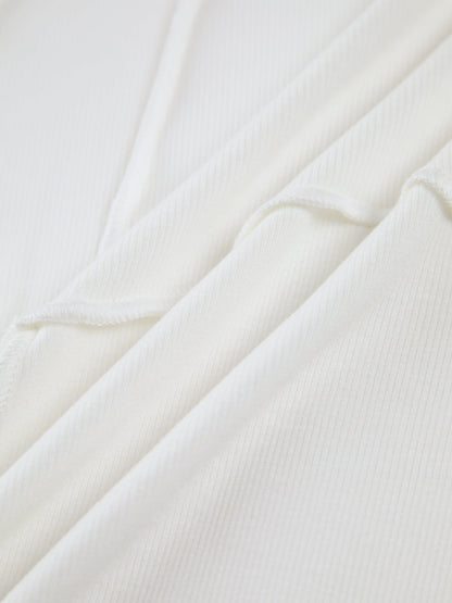Fitted Long Sleeve Top with Raised Seam Detailing
