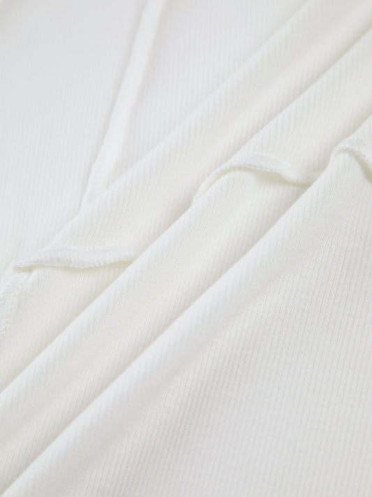 Fitted Long Sleeve Top with Raised Seam Detailing