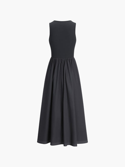 Formal Sleeveless Cotton Blend Maxi Dress