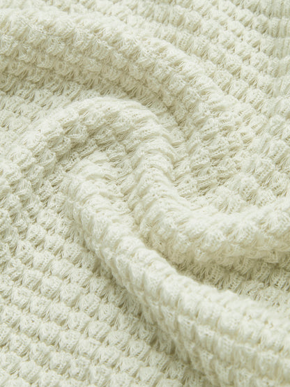 Waffle Knit Long Sleeve Top