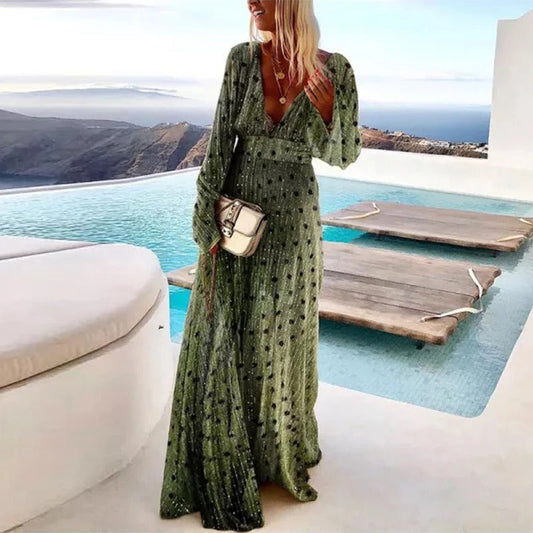 Classic long Beach summer dress for women