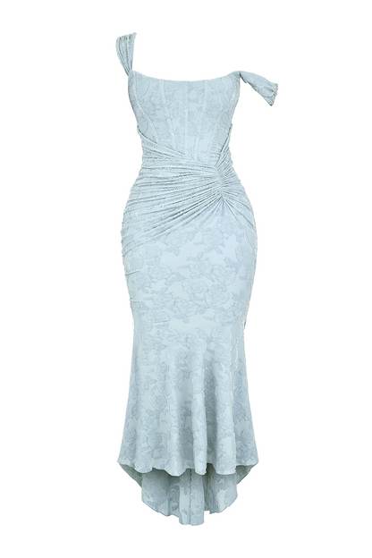 Lace Corset Wedding Guest Maxi Dress