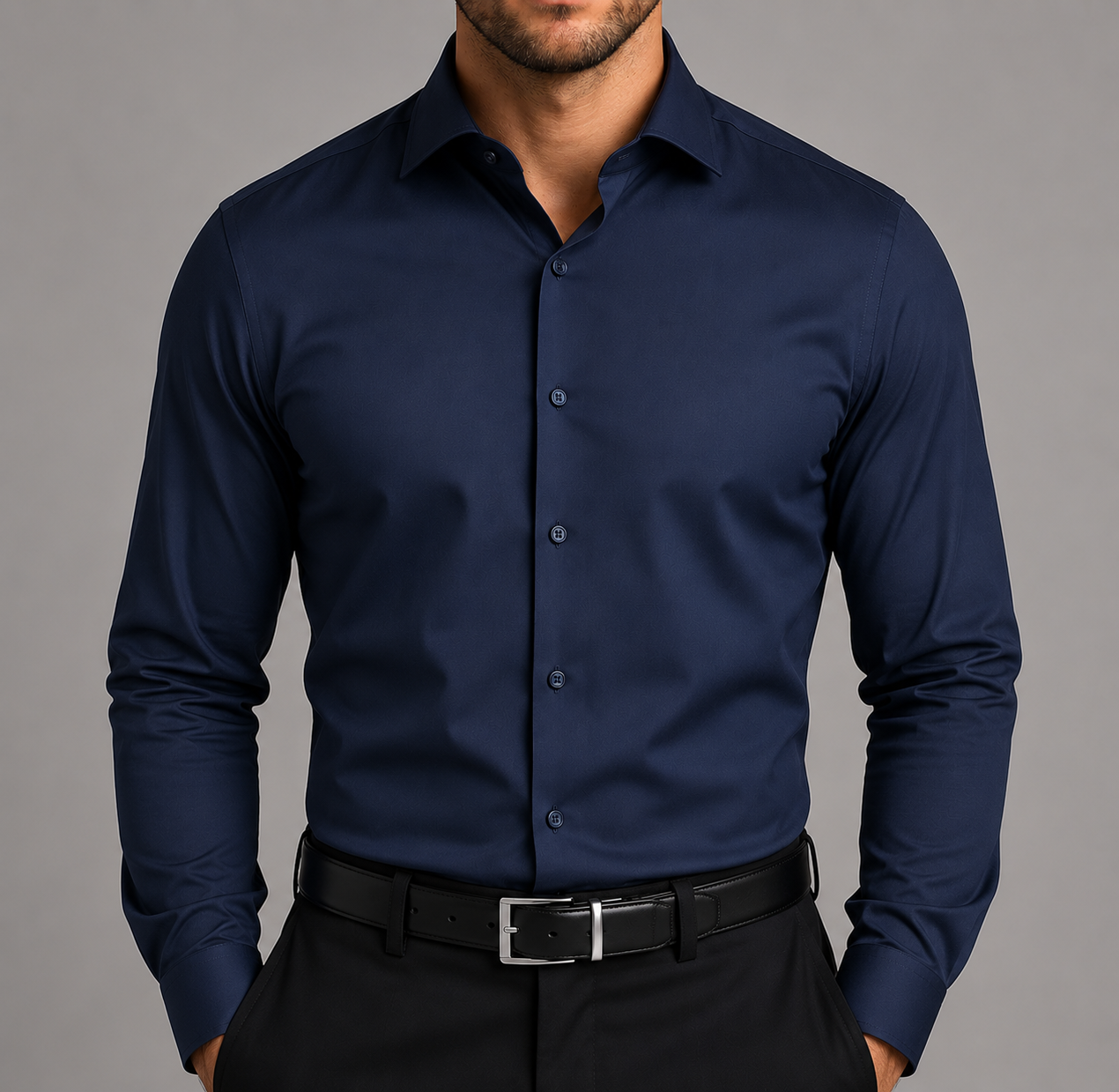 Slim fit dress shirt for men with classic design | Ethan