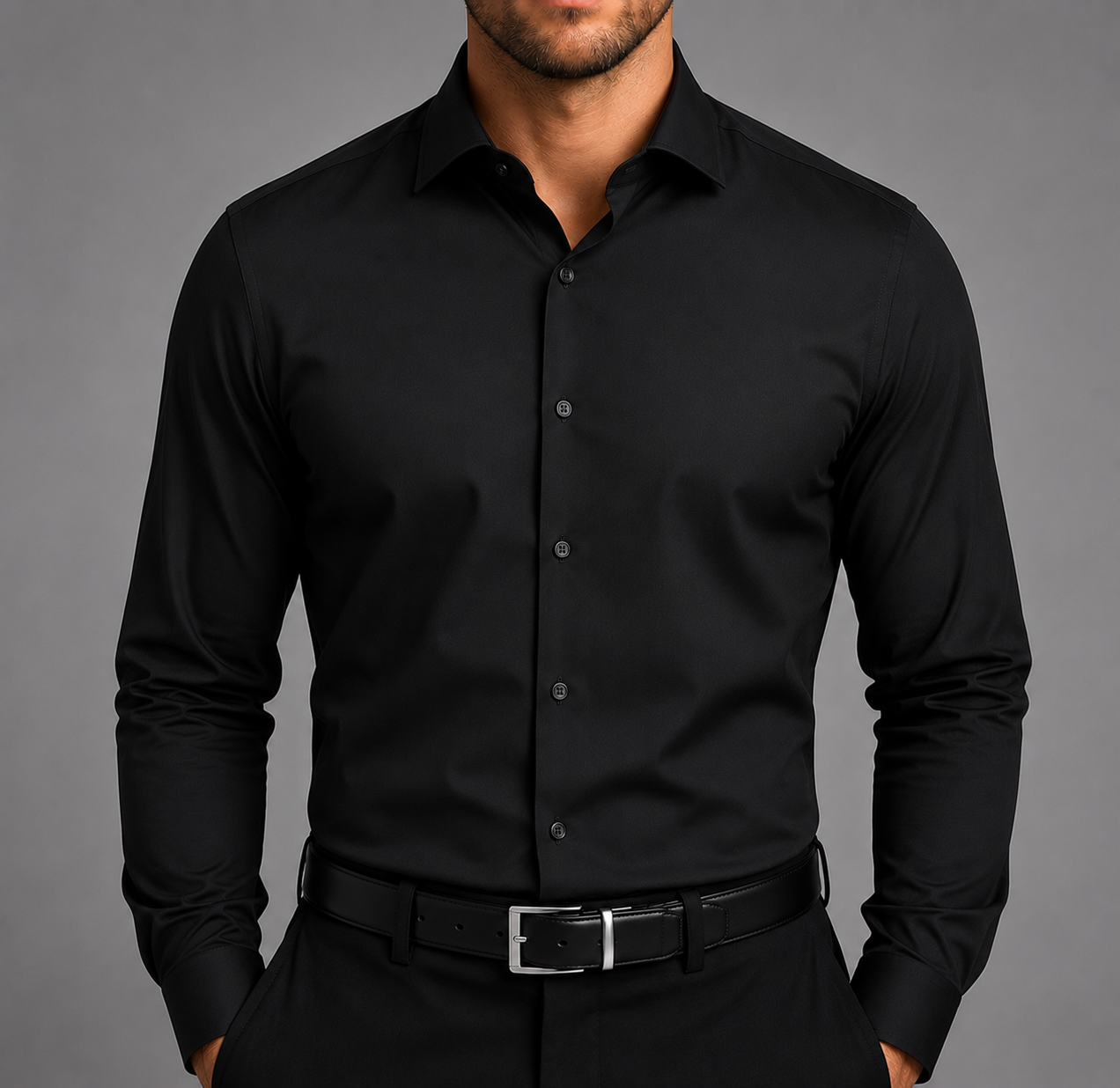 Slim fit dress shirt for men with classic design | Ethan