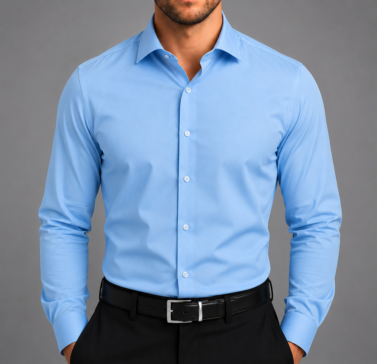 Slim fit dress shirt for men with classic design | Ethan