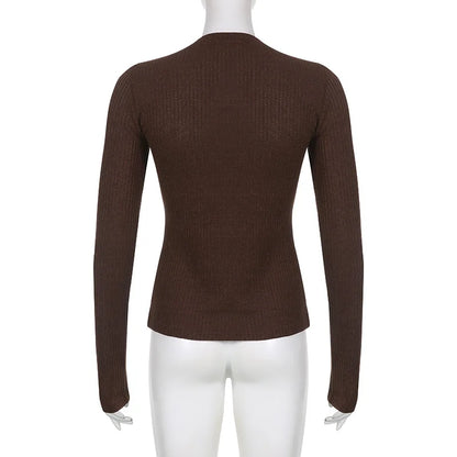 Slim Fit Long Sleeve Knit Top