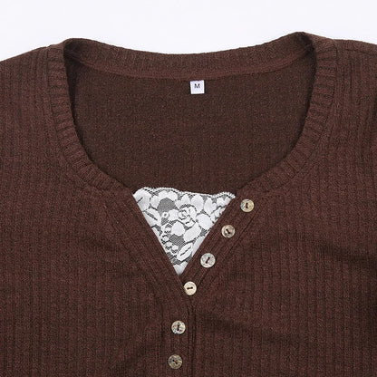 Slim Fit Long Sleeve Knit Top