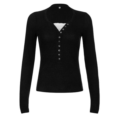 Slim Fit Long Sleeve Knit Top
