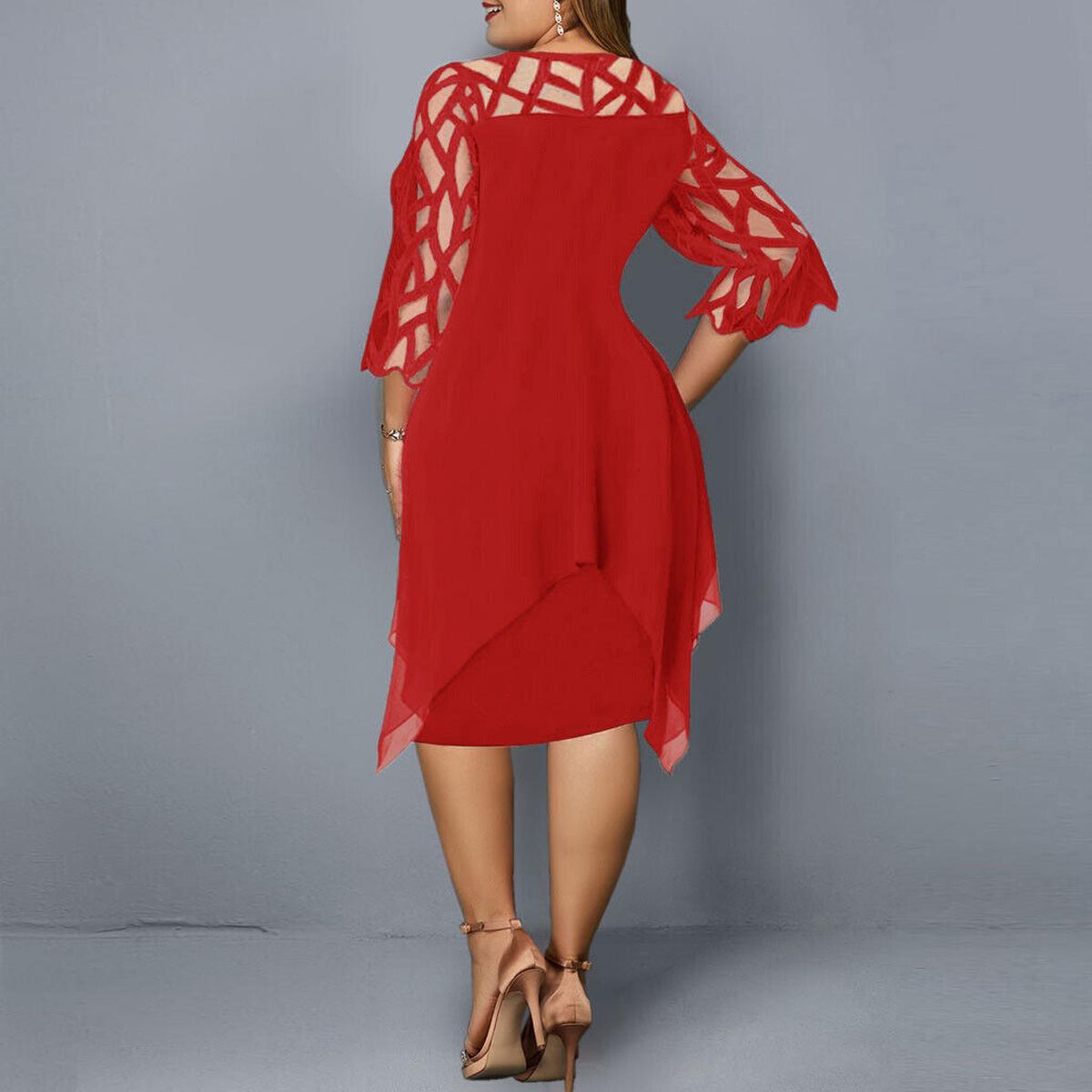 Evening Event Cocktail Plus Size Midi Dress