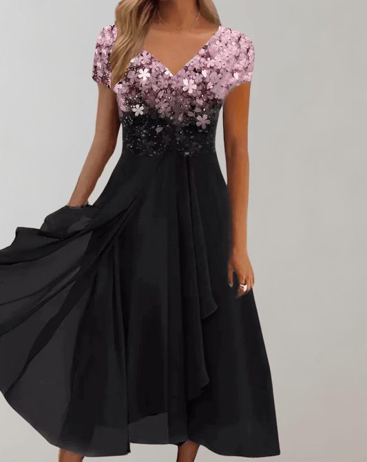 Elegant Women's Cocktail Midi Dress