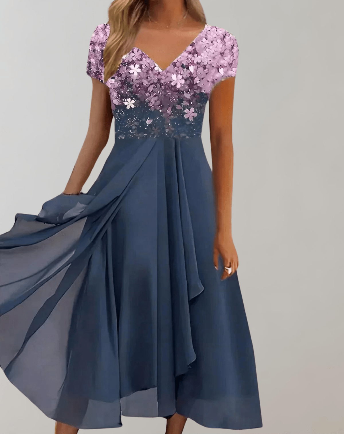 Elegant Women's Cocktail Midi Dress
