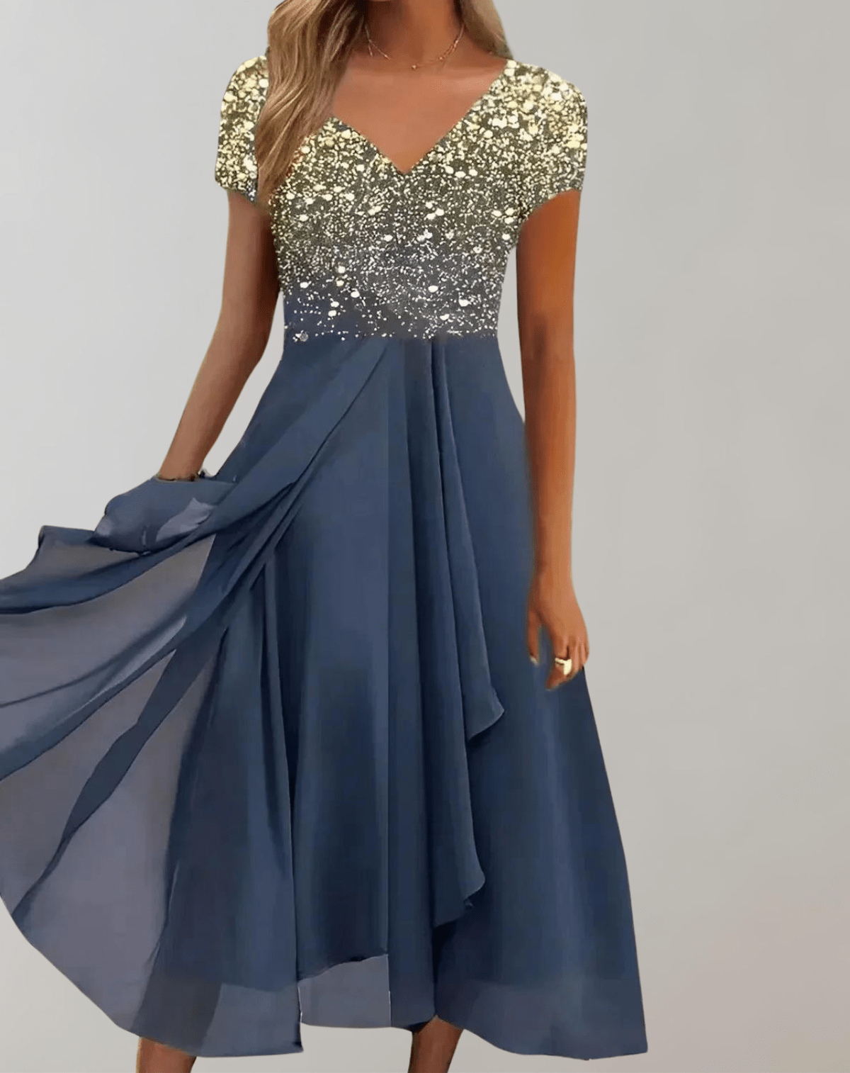 Elegant Women's Cocktail Midi Dress