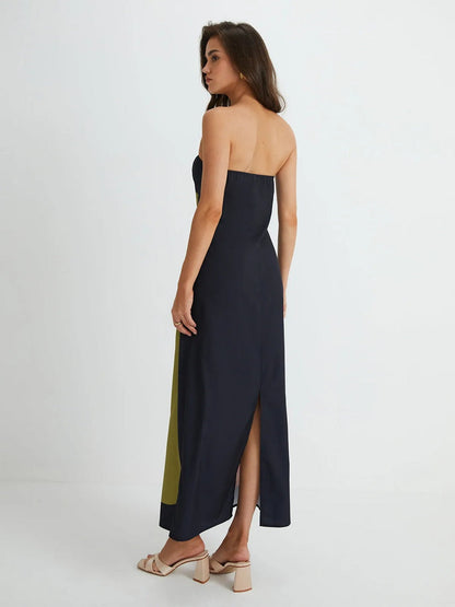 Calla Strapless Printed Summer Party Maxi Dress