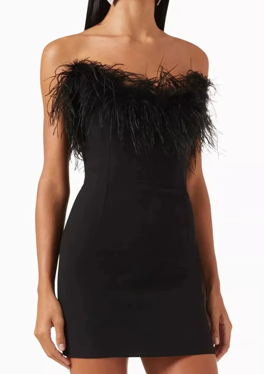 Black Elegant Party Mini Dress