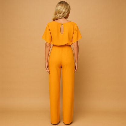 High-waist jumpsuit with lace-up detail for women | Celeste