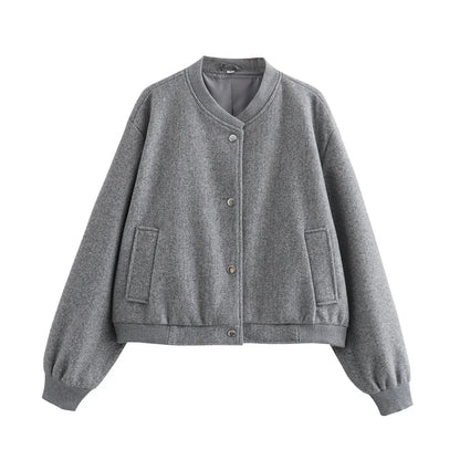 Women's Light Cropped Bomber Jacket