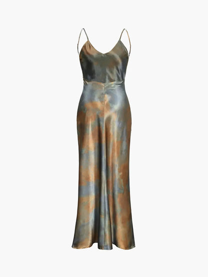 Neptune White Satin Wedding Guest Maxi Dress