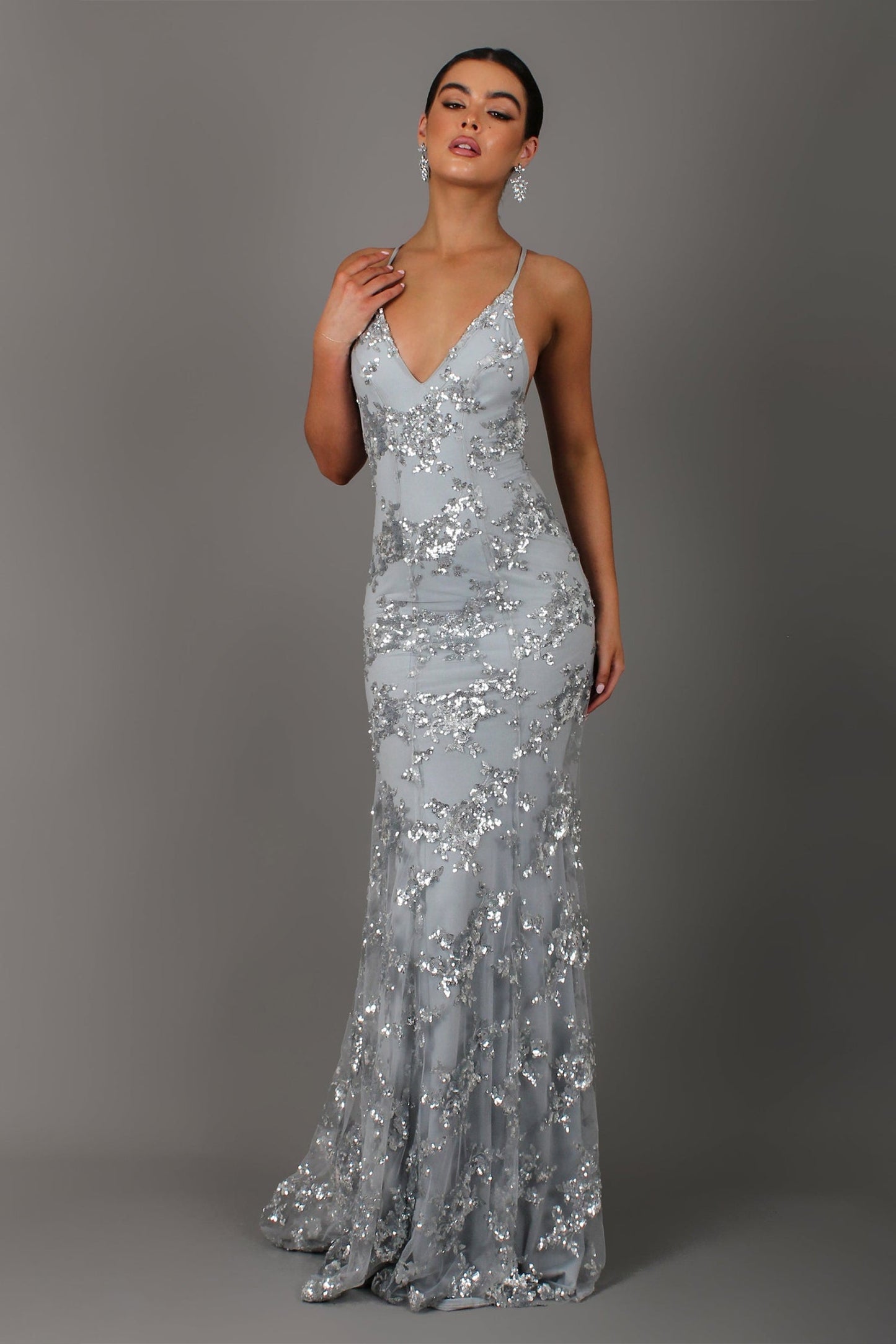 Wedding Guest Sequin Maxi Dress