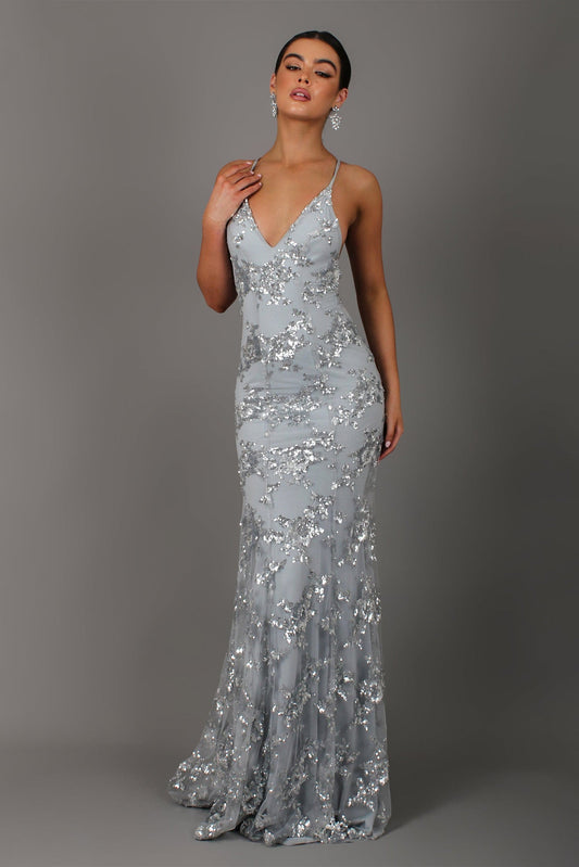 Wedding Guest Sequin Maxi Dress