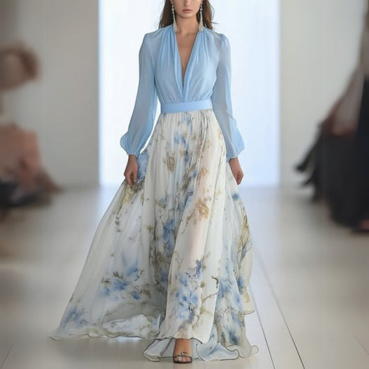 Elegant Floral Summer Party Maxi Dress