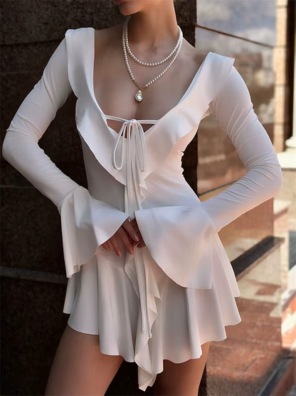 Ruffled Summer Party Mini Dress