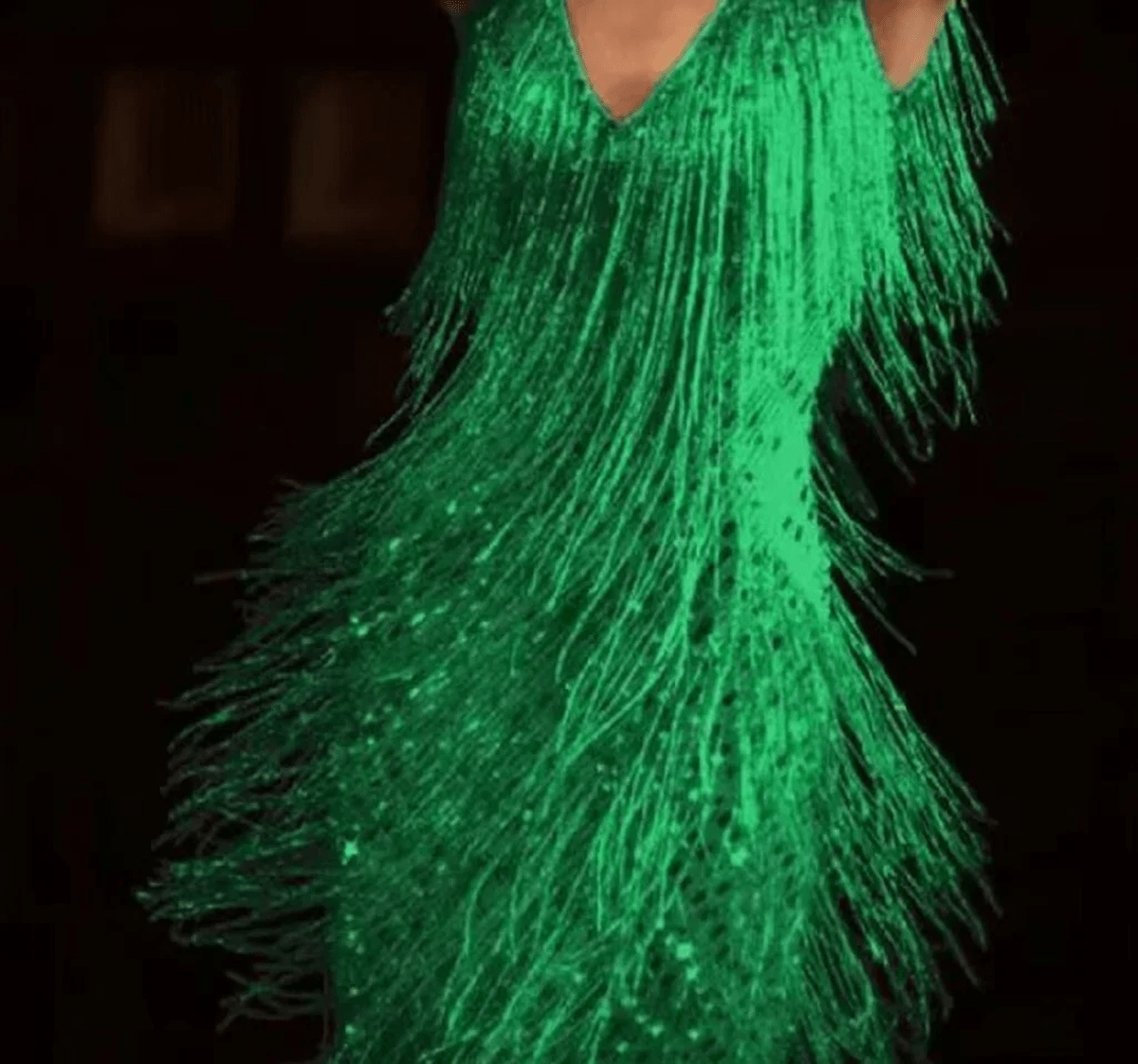 Women's Sequin Tassel V-Neck Backless Party Mini Dress