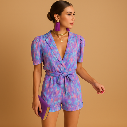 Short printed summer jumpsuit for women | Ruby