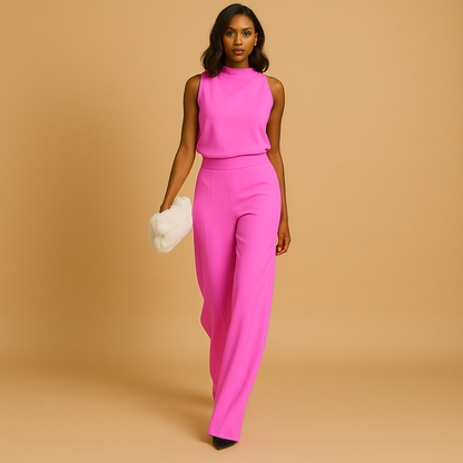 Elegant sleeveless halter jumpsuit for women | Vanessa