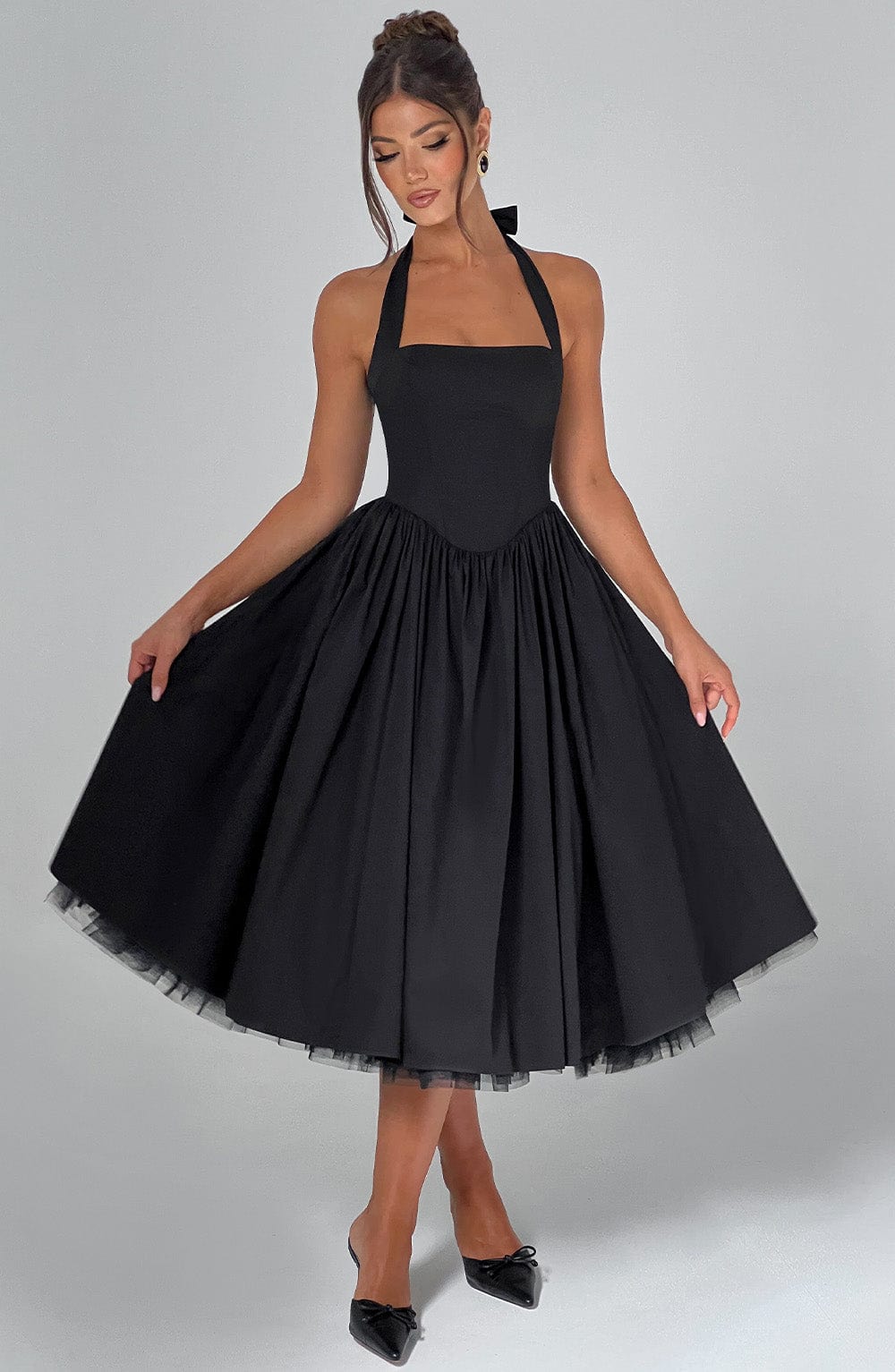 Elegant Esplendor Wedding Geust Midi Dress