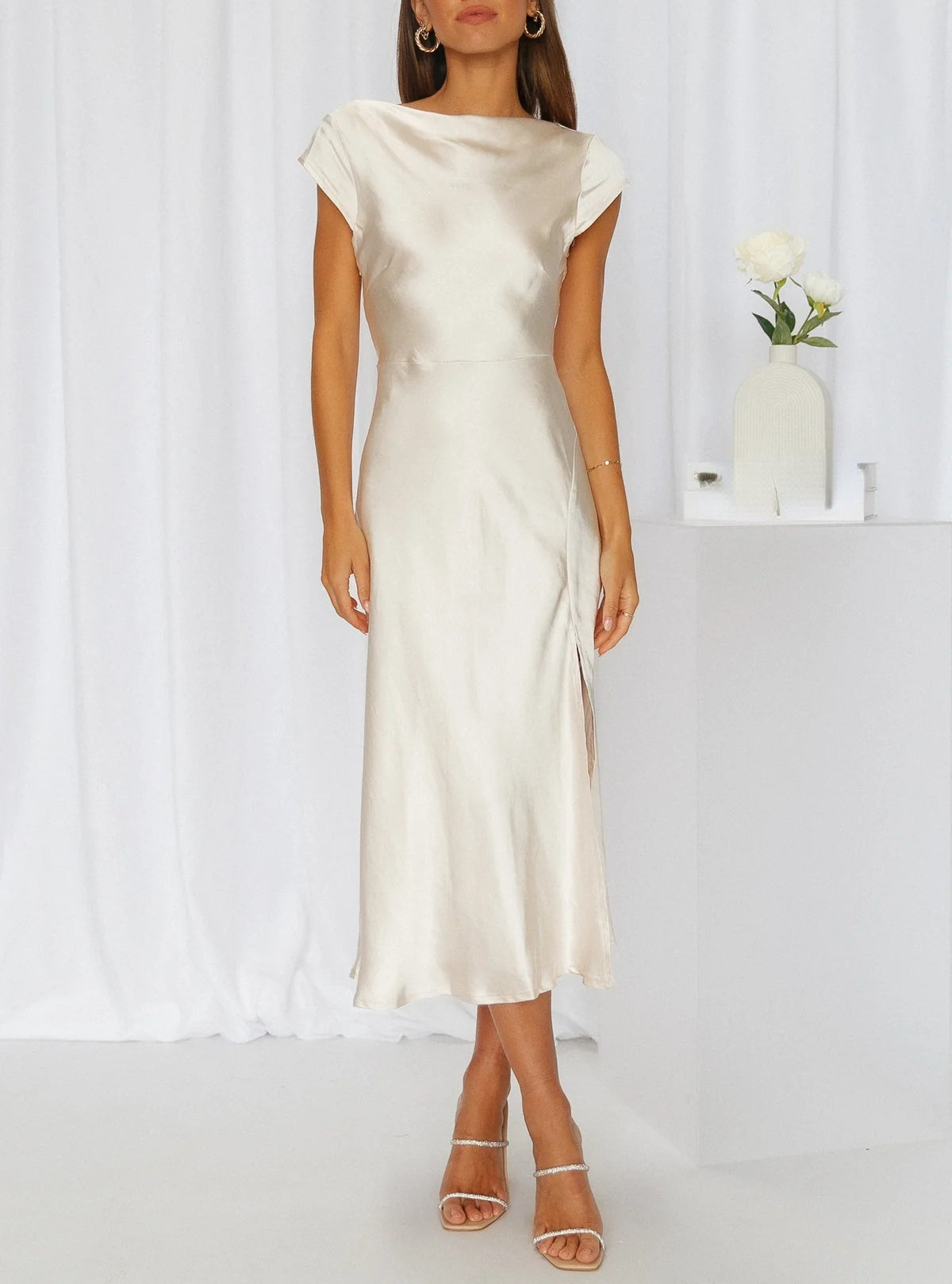 Women’s Slip Formal Cocktail Midi Dress